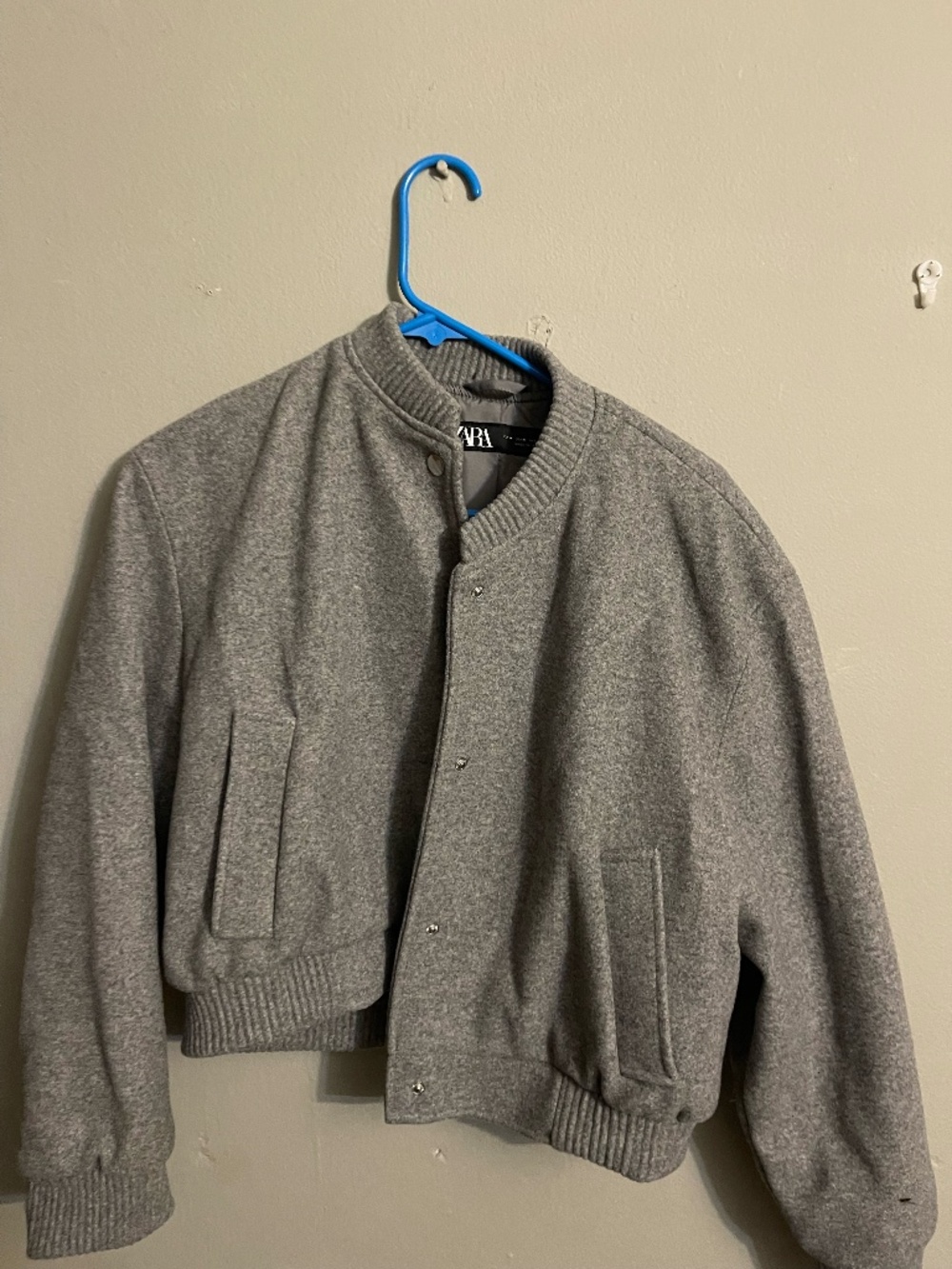 zara grey bomber jacket